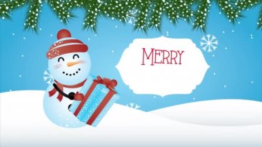 Kardan adamla mutlu noel animasyonları.