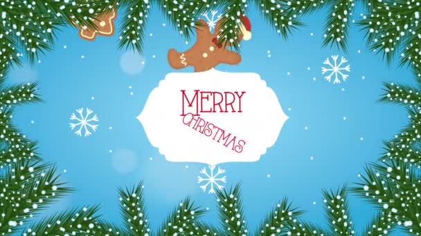 Felice animazione natalizia con biscotti allo zenzero — Video Stock