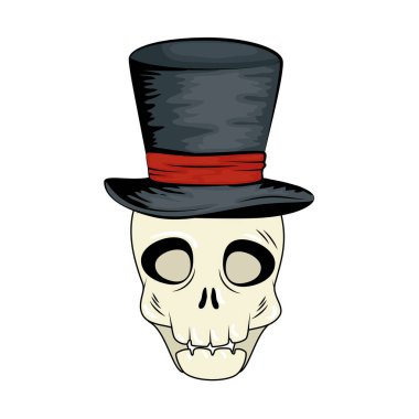 Kafatası ölü cadılar bayramı Büyücü şapkası tarzı pop sanatı