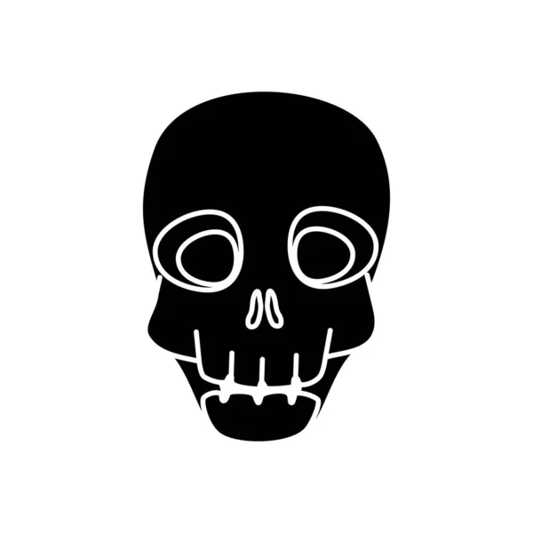 Totenkopf toter Halloween-Ikone — Stockvektor