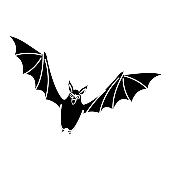 Chauve-souris volant halloween icône isolée — Image vectorielle