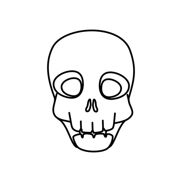 Schedel Dead Halloween geïsoleerd pictogram — Stockvector