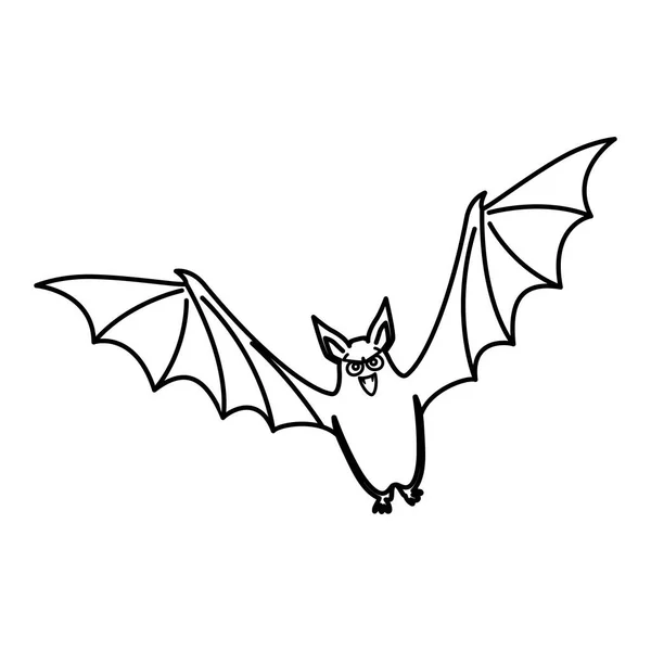 Bat flying halloween isolated icon — Stock Vector