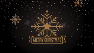 Altın kar tanesiyle mutlu noel animasyonları