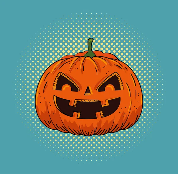 Style pop art citrouille halloween — Image vectorielle