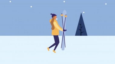 Kar manzaralı genç kadın