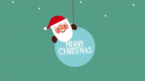 Feliz cartão de Natal alegre com Papai Noel — Vídeo de Stock