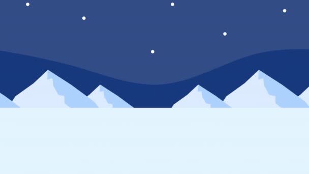 Wesołych Świąt choinki i ludzi w śniegu — Wideo stockowe