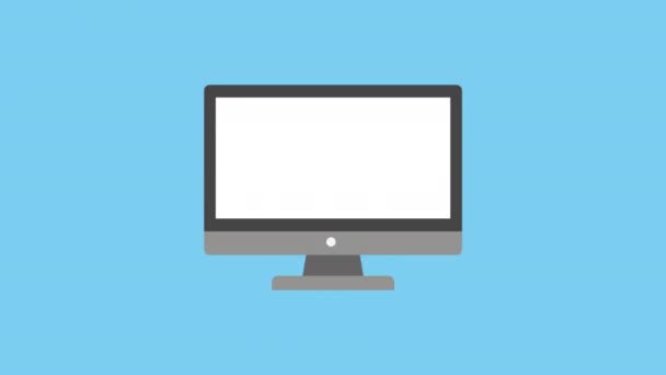 Animación cibernética lunes con ordenador portátil — Vídeos de Stock