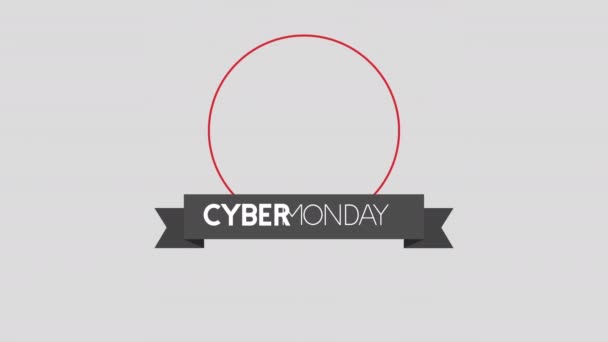 Cyber Monday Animation mit Geschenkbox — Stockvideo