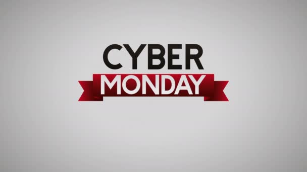 Animação de segunda-feira cibernética com letras — Vídeo de Stock