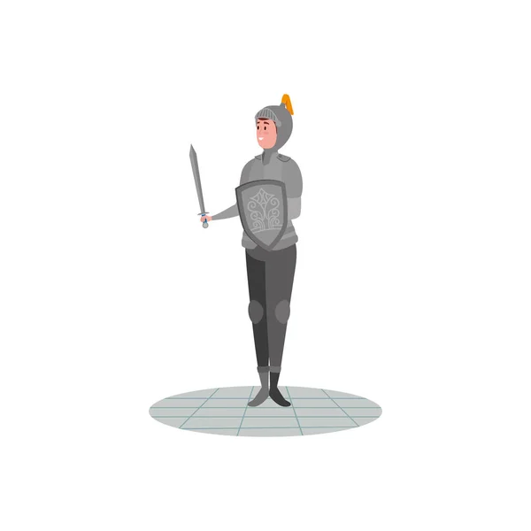 おとぎ話のアバターキャラクターの鎧を着た騎士 — ストックベクタ