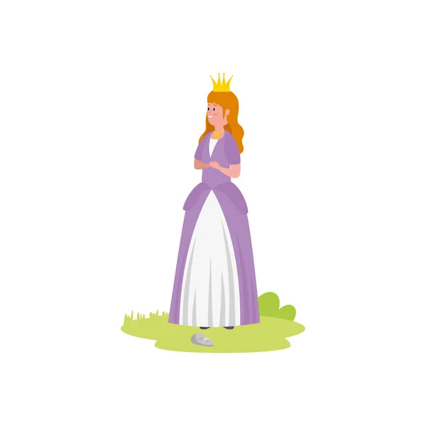 Bela princesa personagem conto de fadas avatar — Vetor de Stock