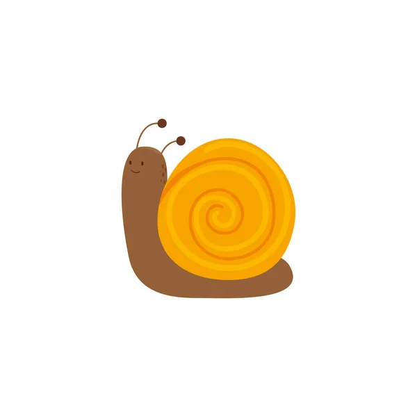 Cute snail garden animal icon — Stockvector