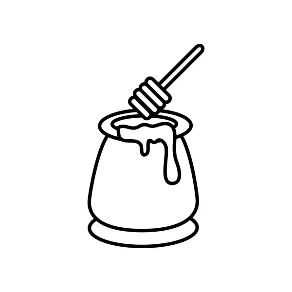 Пляшка смачний мед ізольована ікона — стоковий вектор