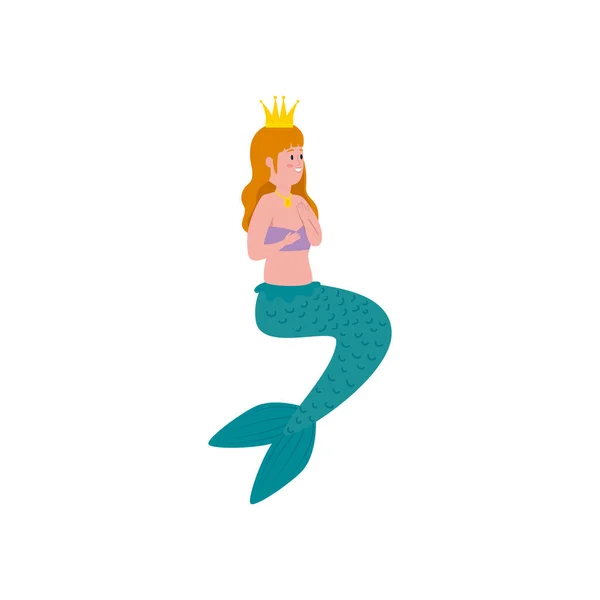 Sirena personaggio fiaba personaggio avatar magico — Vettoriale Stock