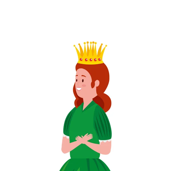 Bela princesa personagem conto de fadas avatar — Vetor de Stock