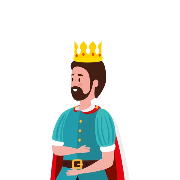 King of fairytale avatar character — Stock Vector