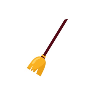 Cadılar Bayramı cadı süpürgesi izole edilmiş simgesi