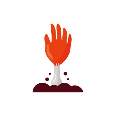 Cadılar bayramı zombi eli topraktan çıkıyor.