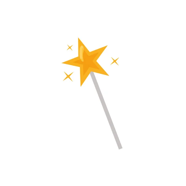 Halloween wand wise isolated icon — стоковый вектор