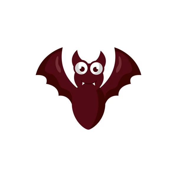 Halloween murciélago volando icono aislado — Vector de stock