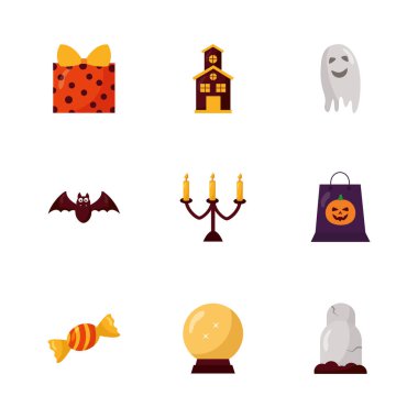 Cadılar Bayramı set simgeleri demeti