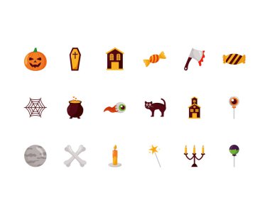 Cadılar Bayramı set simgeleri demeti