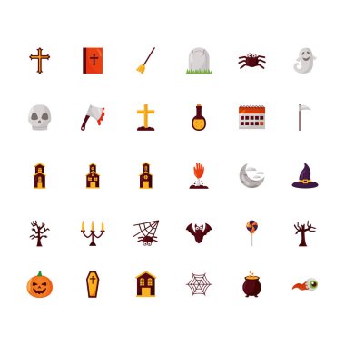 Cadılar Bayramı set simgeleri demeti