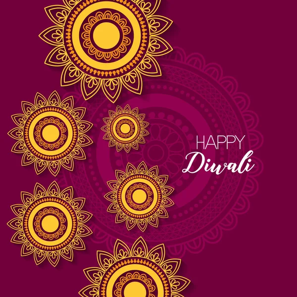 Happy diwali festival poster flat design Vector Graphics