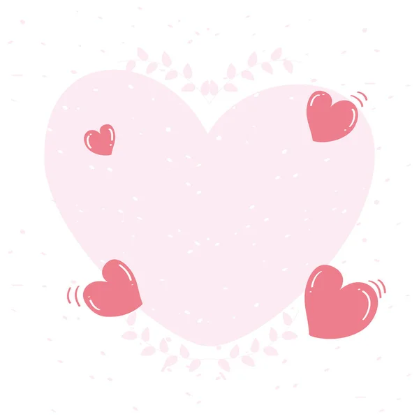 Kalp aşk kartı dekoratif çerçeve — Stok Vektör