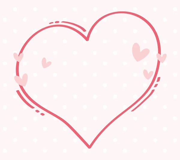 Coração cartão de amor moldura decorativa — Vetor de Stock