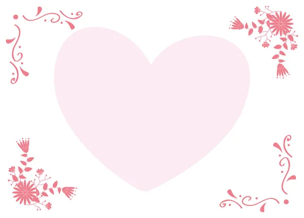 Coração cartão de amor moldura decorativa —  Vetores de Stock