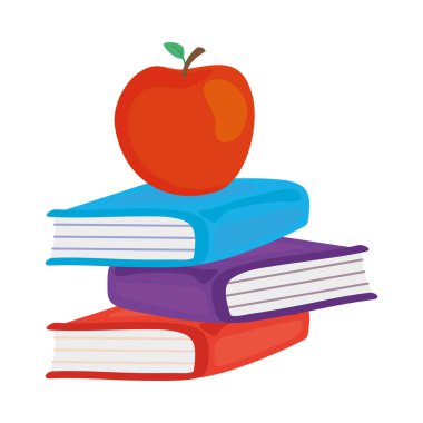 Ders kitaplarını yığın ikonu izole
