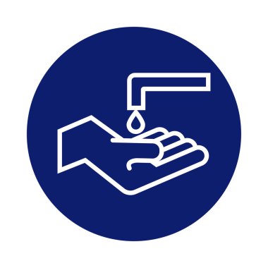 el yıkama musluk ve damla blok biçimi