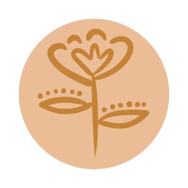 Çiçek bahçesi boho el çizim stili