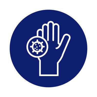 Covid19 parçacık blok biçim simgesi ile el yıkama