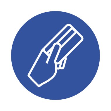 Kredi kartı ekommerce blok biçimi ile el