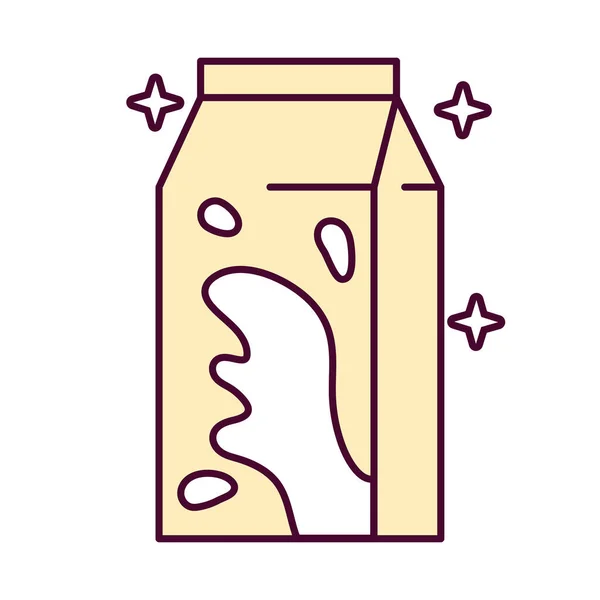 Süt kutusu paketleme biçimi simgesi — Stok Vektör
