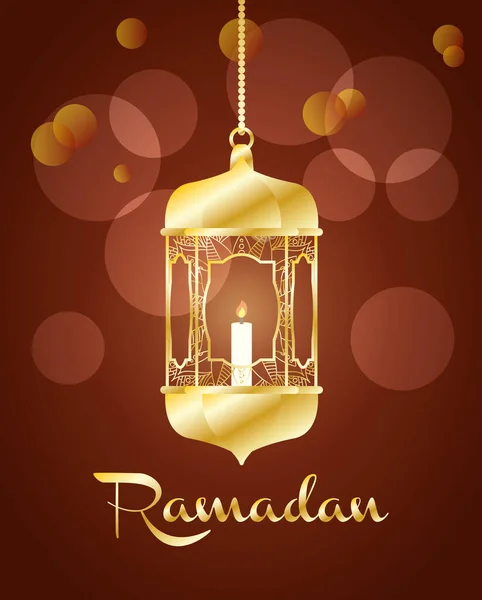 Ramazan Kareem kutlama lambası asılı. — Stok Vektör