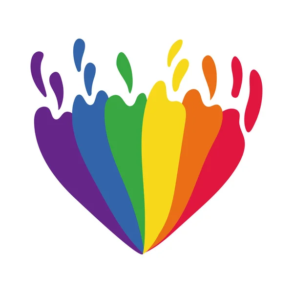 Hjärta med gay stolthet flagga hand rita stil — Stock vektor