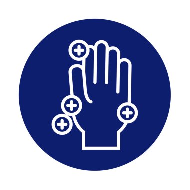 Covid19 parçacık blok biçim simgesi ile el yıkama