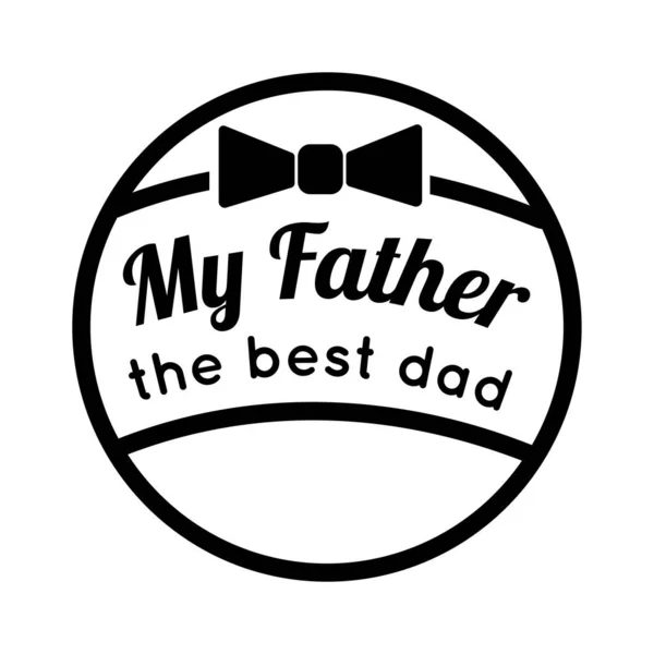 幸せな父親の日のシールとともに蝶ネクタイスタイルのアイコン — ストックベクタ