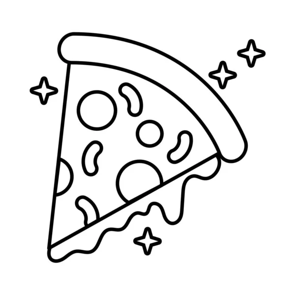 Deliciosa pizza italiana línea de comida rápida icono de estilo — Vector de stock