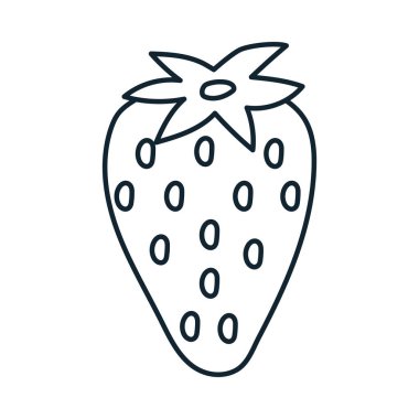 Çilekli taze meyve çizgisi tarzı
