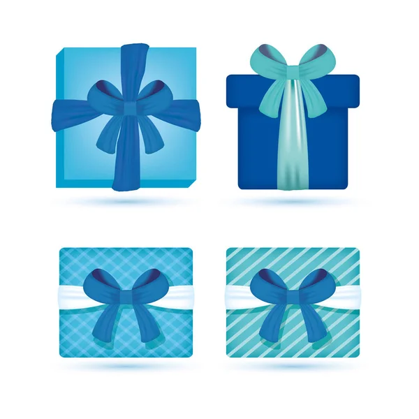 Set geschenken presenteert dozen pictogrammen — Stockvector