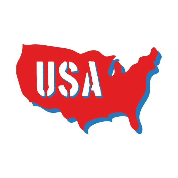 Usa map with name flat style — Stock Vector