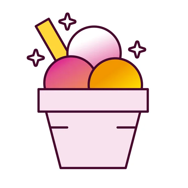 Vynikající zmrzlina detailní styl ikony — Stockový vektor
