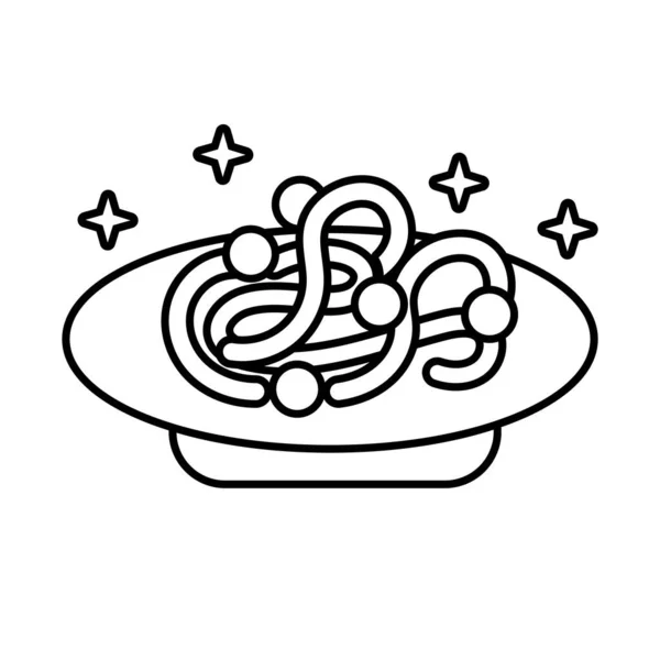 Edény edény spagetti vonal stílusú ikon — Stock Vector