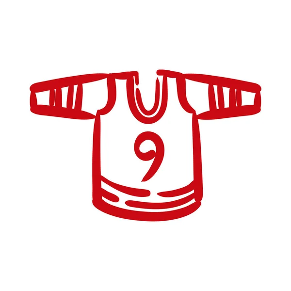Hockey deporte camisa mano dibujar estilo icono — Vector de stock